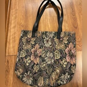 Vintage Floral Tapestry Tote Bag